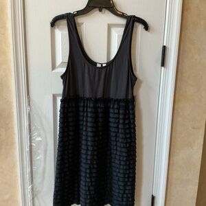 Eloise Black Tank Dress  Sleeveless Ruffle Dress large Coverup cute & comfy